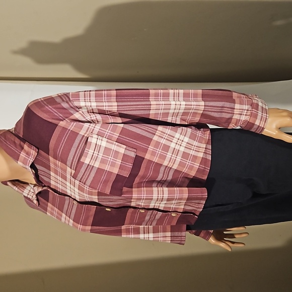 Self Esteem Dirty Rose Cropped Flannel - Picture 2 of 5